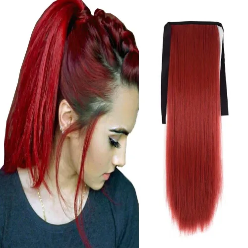 Vista 24 de Extensiones de cabello sintético de 20 pulgadas, 3.17 oz, ondulado, rizado, resistente al calor, fibra sintética para mujer