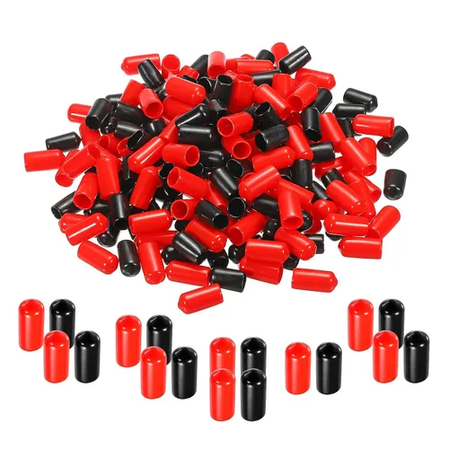 Vista 19 de MECCANIXITY 50 unids tapas de goma Surtido de 0.079 in PVC vinilo tornillo rosca protector para tornillo tornillo negro rojo