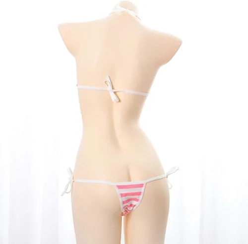 Vista 2 de Cute Sexy Anime Lingerie Bra and Panty Set Lolita Cosplay Micro Underwear Suit Kawaii for Women