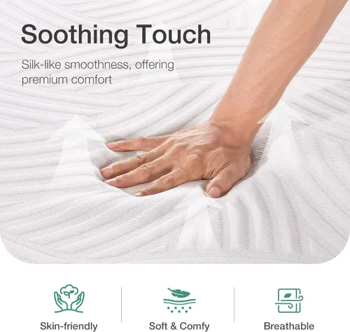 Vista 3 de Novilla Colchón King de espuma viscoelástica de 10 pulgadas tamaño King para apoyo adaptativo y alivio de presión, espuma BambooIrons para mejorar