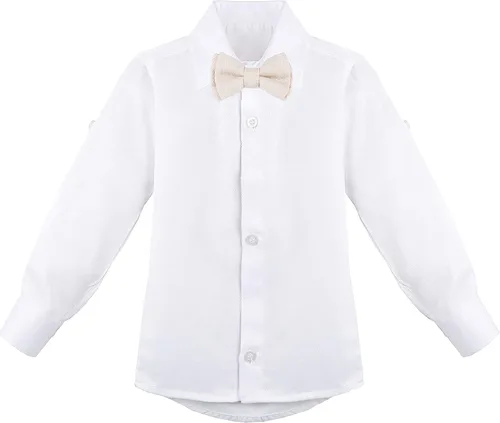 Vista 4 de Lilax Traje formal de 4 piezas para niños, chaleco, pantalones y corbata, Blanco