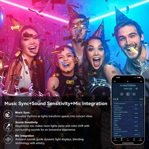 Vista 5 de Cuerda de neón direccionable de 16.4 pies y 16.4 ft, WS2811 RGB LED persiguiendo luces digitales MagicRGB cuerda de silicona impermeable cuerda