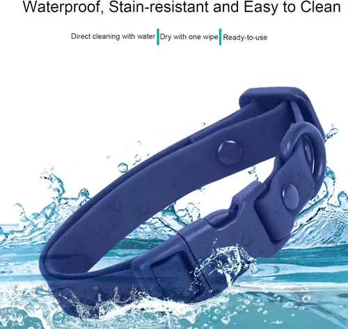 Vista 4 de Collar de perro impermeable de goma suave con hebilla de seguridad, collares ajustables para mascotas para perros pequeños, medianos y grandes