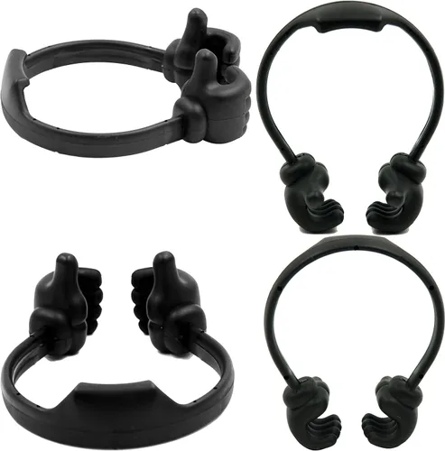 Vista 9 de Honsky - Soporte funcional, divertido, pulgares arriba, para teléfono, tableta (TPU flexible, varios colores)., Negro