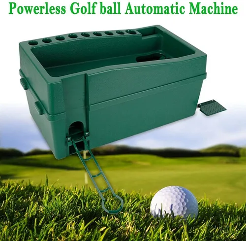 Vista 3 de Automatic Golf Ball Dispenser Machine, No Electricity Required Tee Up Golf Ball Teeing Device Golf Club Organizer with Adjustable Foot Stand