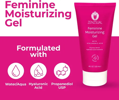 Vista 3 de ZENZSUAL Gel hidratante femenino con ácido hialurónico – Gel a base de agua con pH equilibrado para el área femenina, hidrata y reconforta la piel