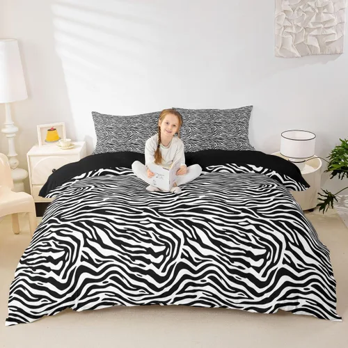 Vista 26 de Feelyou Juego de ropa de cama con estampado de leopardo para niños, tamaño individual, funda de edredón de guepardo safari, funda de edredón de piel