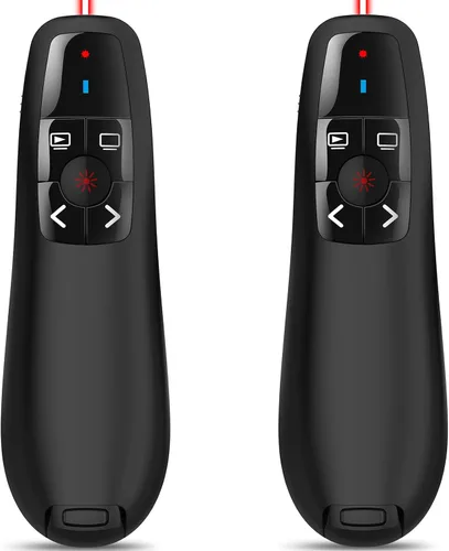 Vista 10 de Presentador inalámbrico de presentación remota Clicker: USB tipo C PowerPoint Clicker con puntero rojo Control PPT de largo alcance - Avanzador
