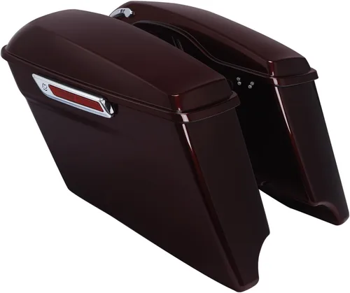 Vista 14 de TCMT Alforjas estiradas de 4" para Harley Street Glide 2014-23 Billiard Red