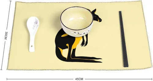 Vista 2 de Kangarooes Australia Placemats Set of 6 Resistant Table Mats Washable Place Mats for Dinner Party Table Decoration