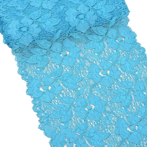Vista 24 de MSCFTFB Cinta bordada de flores de encaje elástico de 5 yardas de ancho de 6.3 pulgadas de ancho para decoración de ropa, manualidades, boda, baby