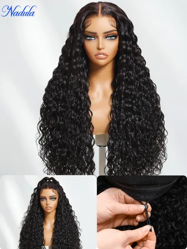Vista 2 de Nadula Pre Everything - Pelucas de cabello humano ondulado con encaje frontal HD de 13 x 4 pulgadas, sin pegamento, con cordón invisible, mojado