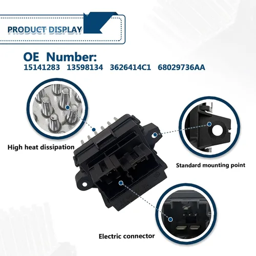Vista 3 de Módulo de control de resistencia del motor del ventilador de calentador de aire acondicionado compatible con Chevy Chrysler Buick Cadillac GMC Dodge