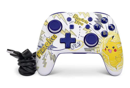 Vista 10 de PowerA Nano Enhanced Wireless Controller for Nintendo Switch - Pokémon: Pikachu School Days, mini, portable, gamepad, motion controls, bluetooth