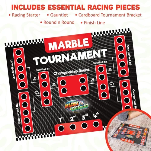 Vista 5 de Marble Genius Juego de carreras de Marble Run: 125 piezas Marble Run Racing Set Juguetes para niños, Bloques de construcción de torre de laberinto