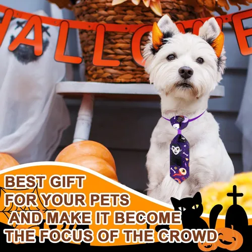 Vista 5 de Eccliy 50 collares ajustables para perros de Halloween Fantasma