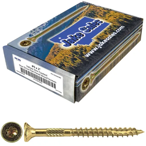 Vista 141 de 8 x 1 revestimiento exterior recubierto de bronce, tornillo de madera multiusos compatible con ACQ, cabeza plana Torx/Star Drive de 1 libra, 288