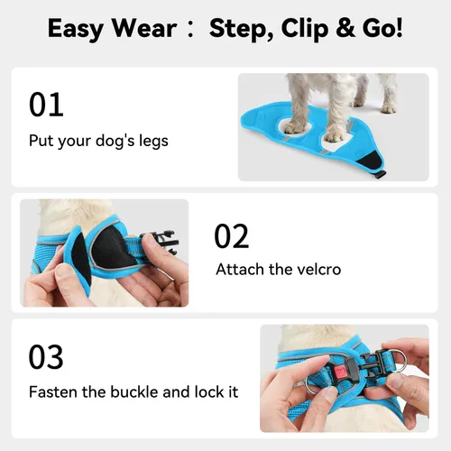 Vista 38 de Joytale Arnés para Perros Pequeños, Chaleco de Malla Transpirable Step-in, Arneses Acolchados Suaves Reflectantes para Gatos y Perros Cachorros