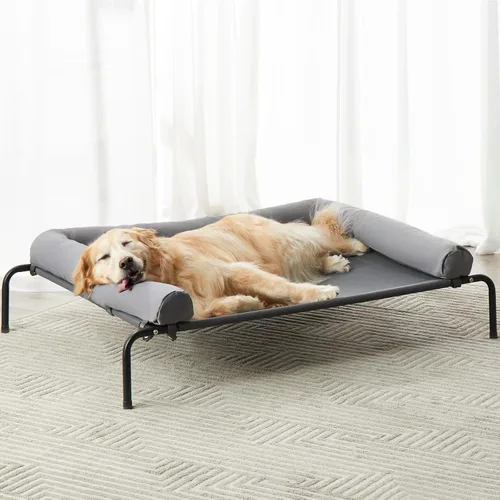 Vista 13 de RRPETHOME Cama Grande Elevada de Refrigeración para Perros, Cuna Elevada para Perros Grandes, Cama Elevada para Mascotas al Aire Libre, Cama
