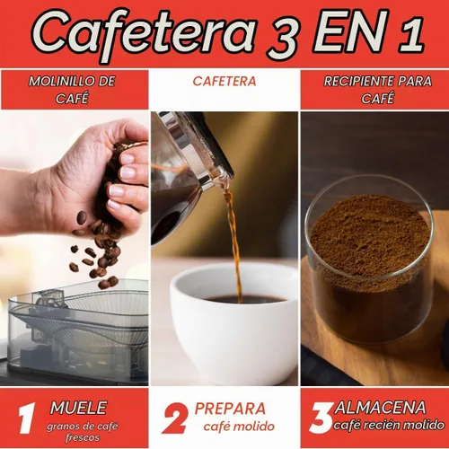 Vista 6 de Gourmia Cafetera de 10 tazas para moler y preparar - Molinillo de rebabas integrado, 3 fuerzas de preparación, pantalla digital programable, pausa