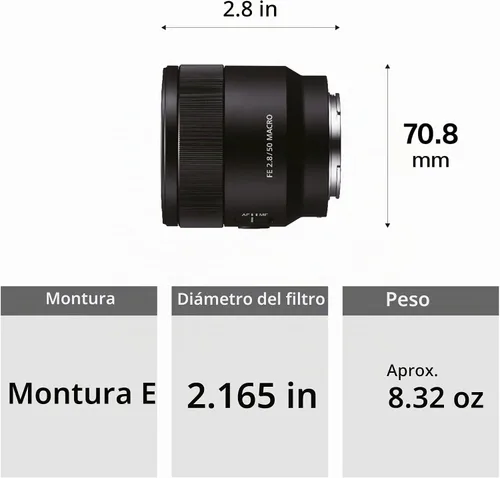 Vista 7 de Sony sel50 m28 Fe 50 mm F2.8 Full Frame lente con montura tipo E (Negro)