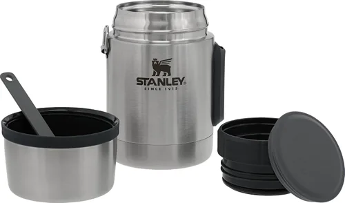 Vista 2 de Stanley Tarro de Comida Clásico y Spork de 18 oz Recipiente de Alimentos con Aislamiento al Vacío Tapa de Rosca de Boca Ancha Empacable