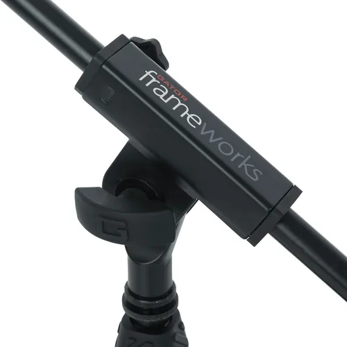 Vista 14 de Gator Frameworks - Soporte de micrófono de base corta y pesada con brazo telescópico y contrapeso de 2.5 libras, ideal para escritorio, grabación