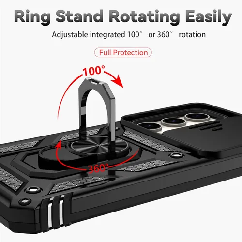 Vista 5 de Funda para Galaxy S23 de 6.1 pulgadas, con protectores de pantalla y funda para cámara, [grado militar] de 16 pies. Funda a prueba de caídas