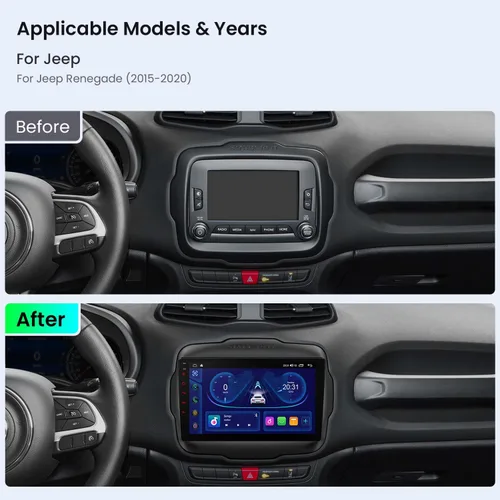 Vista 2 de XTRONS Estéreo de coche Android de 9 pulgadas para Jeep Renegade 2015-2020