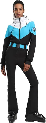 Vista 68 de GSOU SNOW Traje de esquí para mujer, traje de nieve delgado de una pieza, chaqueta de nieve, impermeable, resistente al viento, deportes al aire
