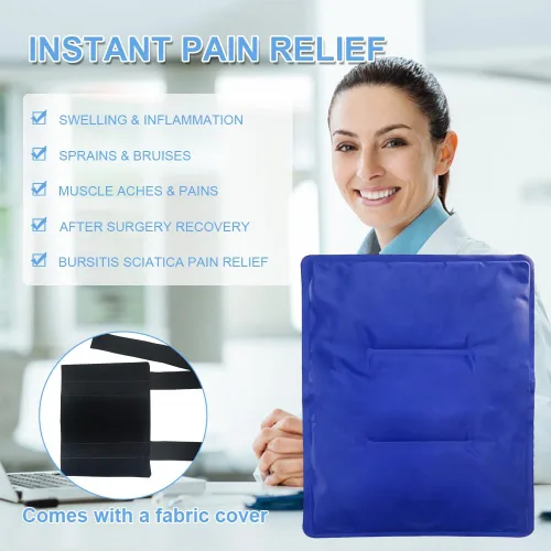 Vista 2 de Paquetes de hielo flexibles y suaves para lesiones – Paquete frío reutilizable para congelador, terapia de compresa fría y caliente, almohadilla