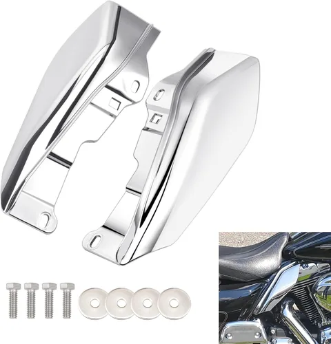 Vista 7 de Amazicha Juego de deflectores de calor de aire de marco medio negro vívido, ajuste izquierdo y derecho, compatible con modelos Harley Touring