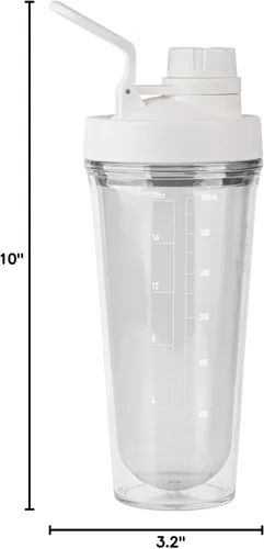 Vista 6 de Takeya Protein Shaker - Botella agitadora de plástico sin BPA con tapa de boquilla a prueba de fugas, coctelera fácil de transportar para gimnasio