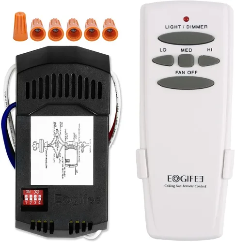 Vista 8 de Eogifee Ventilador de techo con control remoto inverso, atenuador de luz, control ajustable de 3 velocidades de reemplazo de Hampton Bay CHQ7080T