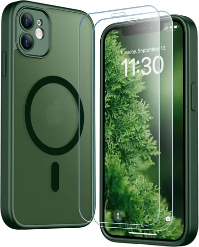 Vista 61 de SPIDERCASE Funda magnética translúcida diseñada para iPhone 11, con 2 protectores de pantalla de vidrio templado, antihuellas, para iPhone 11 de 6.1