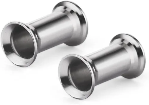 Vista 3 de COTTVOTT 2 unidades de túneles de carne de acero inoxidable quirúrgico, expansores de tapones para los oídos de doble llamarada, Metal