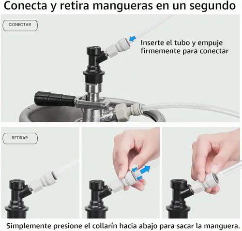 Vista 3 de Kegerator - Tubería de línea de cerveza Hilangsan Kegerator, línea de gas CO2, empuje para conectar, ajuste de 3/8 pulgadas de diámetro exterior ×