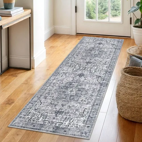 Vista 18 de SIILOOM Alfombra lavable de 2 x 3 pies, alfombra suave color taupe ceniza para entrada, tapete antideslizante para puerta de interior, tapete
