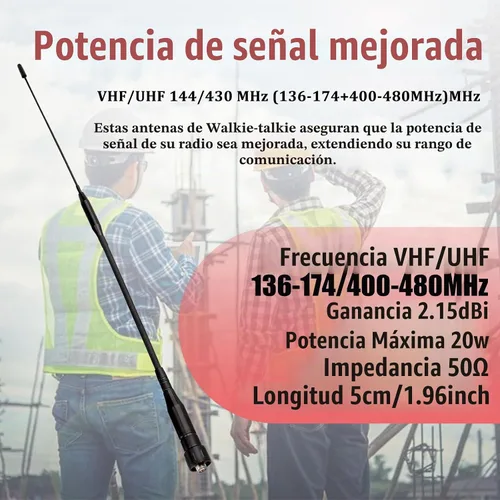Vista 6 de Retevis Antena de látigo de doble banda, antena desmontable SMA hembra de 14.2 pulgadas, para Retevis RT29 RT86 HD1 HD2, compatible con Baofeng