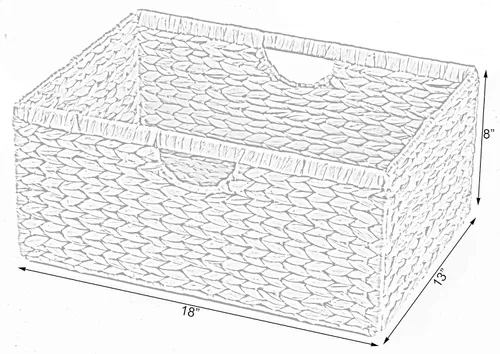 Vista 6 de Cubo de almacenamiento plegable de jacinto de agua natural, mediano