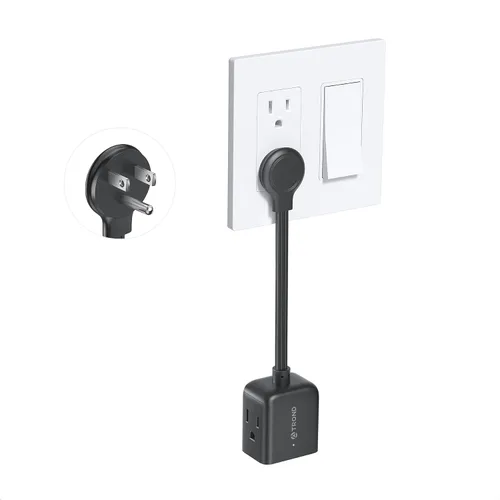 Vista 12 de TROND Adaptador de salida de 2 clavijas a 3 clavijas, extensor de salida de pared de múltiples enchufes, divisor de enchufe de 3 vías, expansor