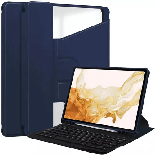 Vista 15 de kaidisen Funda con teclado giratorio 360° para Galaxy Tab S6 Lite de 10.4 pulgadas, soporte vertical, teclado magnético desmontable, funda Azul/claro