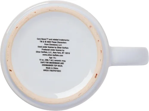 Vista 4 de Silver Buffalo Care Bears - Juego de tazas de cerámica con logotipo de corazón arcoíris, 4 unidades, 10 onzas