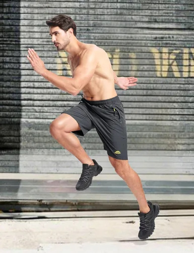 Vista 6 de MAGCOMSEN Pantalones cortos deportivos para hombre de 9 pulgadas, de secado rápido, ligeros, deportivos, para entrenamiento, senderismo, gimnasio