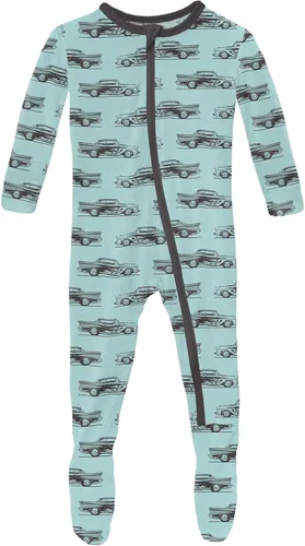 Vista 38 de KicKee Baby & Toddler - Pijama de viscosa ultrasuave de bambú con patas abatibles y puños