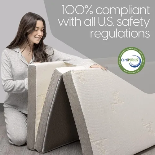 Vista 6 de Milliard Colchón plegable en tres partes con funda lavable (73 x 52 x 4 pulgadas)