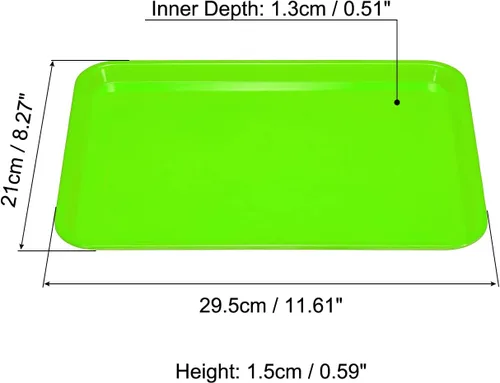 Vista 2 de PATIKIL Bandeja de comida rápida de 12 x 8 pulgadas, bandeja rectangular reutilizable reciclable multiusos para restaurante, cocina en casa