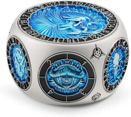 Vista 16 de DNDND Dados Giratorios 8 en 1 con Doble D20 – Juego de Dados Hexagonales de Metal con Temática de Monstruos D&D para TTRPG Dungeons and Dragons Latón