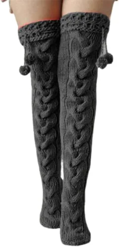 Vista 5 de Juniors Knitting Wool Leg Socks with Good Elasticity Simple to Clean for Home Party Outdoor Wear