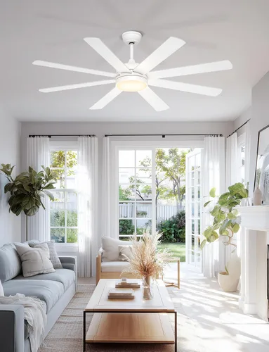 Vista 8 de Ventilador de techo blanco de 60 pulgadas con luces
